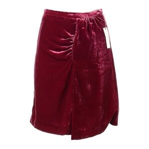 Anthropologie Montie Soft Velvet Velour Ruby Red Mini Skirt Size 10 NWT